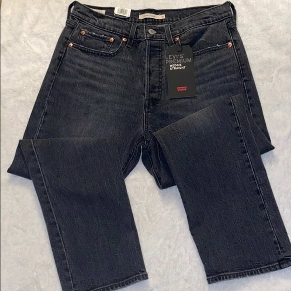 WOMEN’S PREMIUM LEVIS HIGH RISE WEDGIE STRAIGHT BLACK WASH SIZE 30